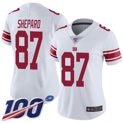 Nike New York Giants #87 Sterling Shepard White Women's Stitched NFL 100th Season Vapor Limited Jersey